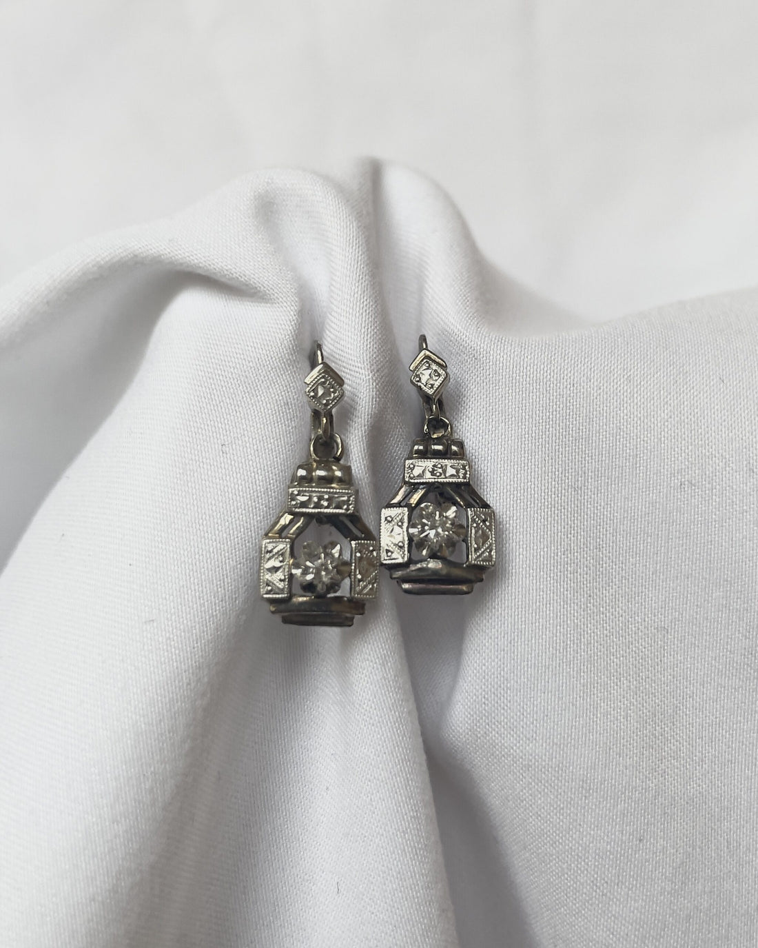 &quot;Lana&quot; Art Deco Diamond Sleeper Earrings