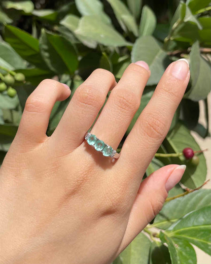 Bague Jonc Trilogie Émeraudes &amp; Diamants &quot;Maé&quot;