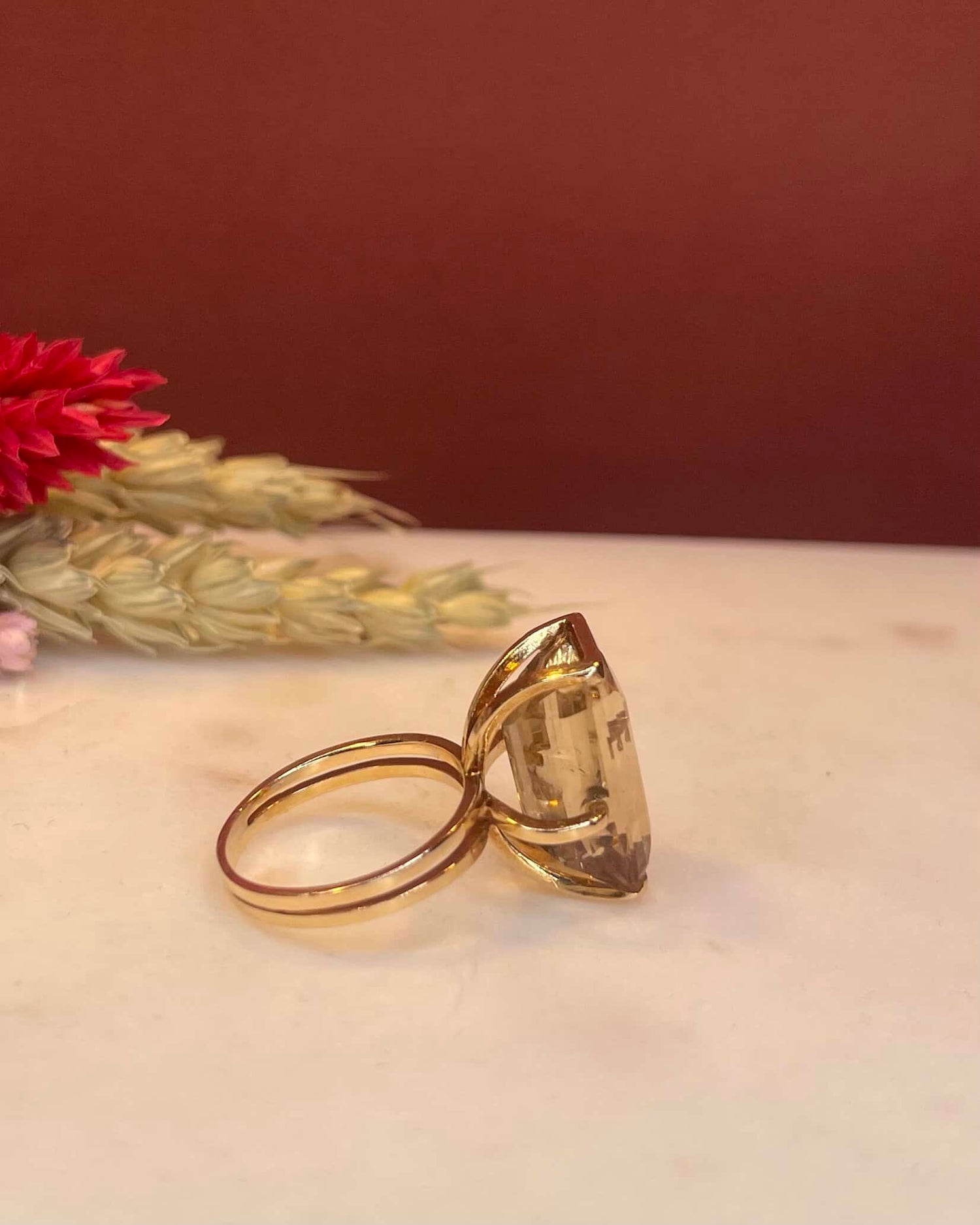 Bague Vintage Cocktail Citrine 10 carats &quot;Anita&quot;