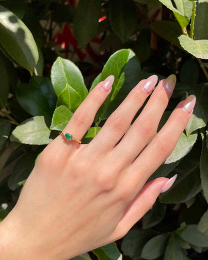 Bague Trilogie Emeraude 0.50 carat &amp; Diamants &quot;Jorya&quot;