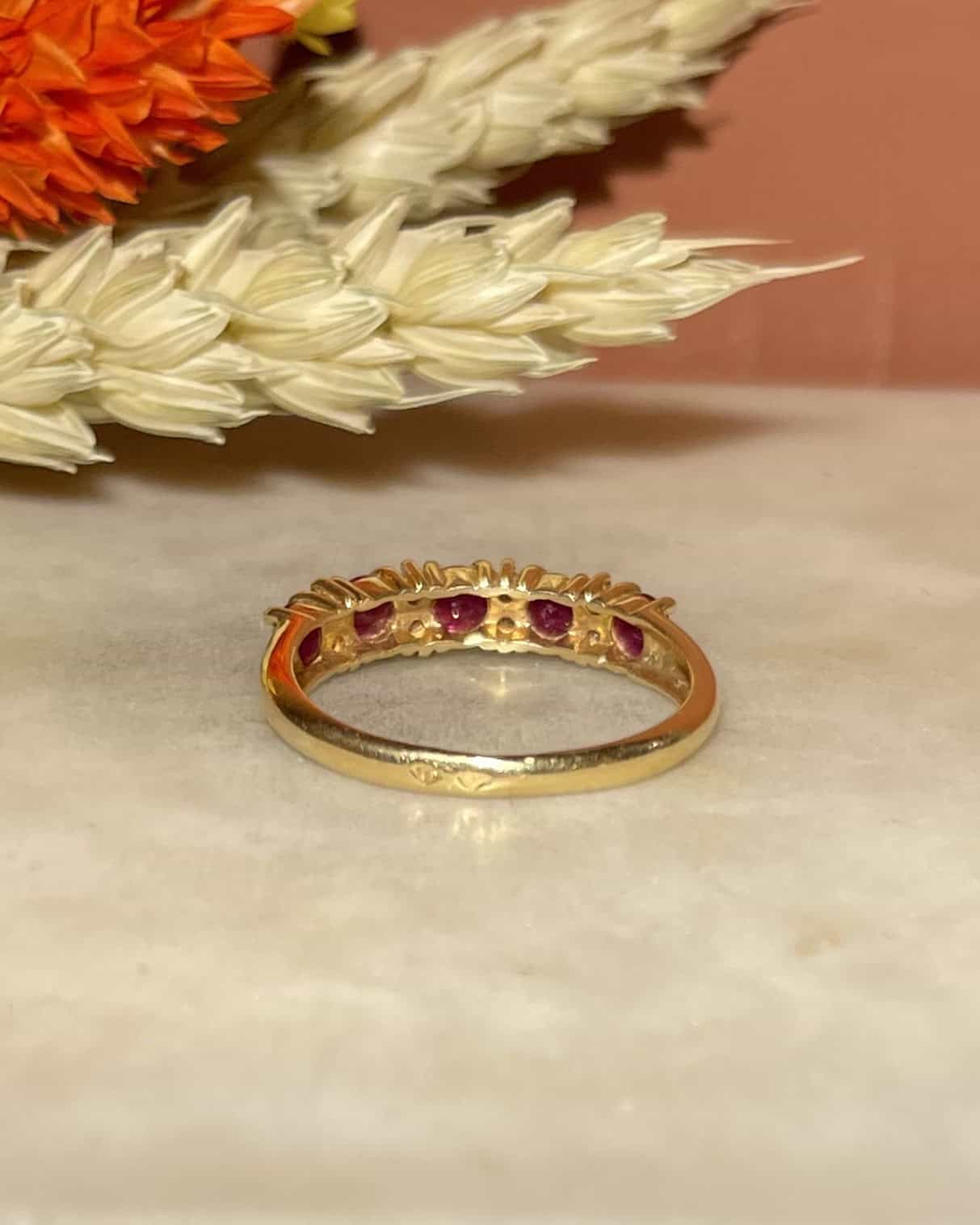 Bague rivière Rubis &amp; Diamants "Asma"