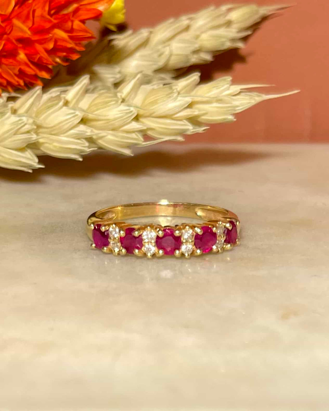 Bague rivière Rubis & Diamants "Asma"