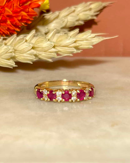 Bague rivière Rubis &amp; Diamants &quot;Asma&quot;