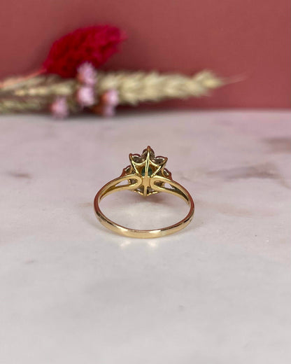 Bague Marguerite Émeraude &amp; Diamants &quot;Aya&quot;