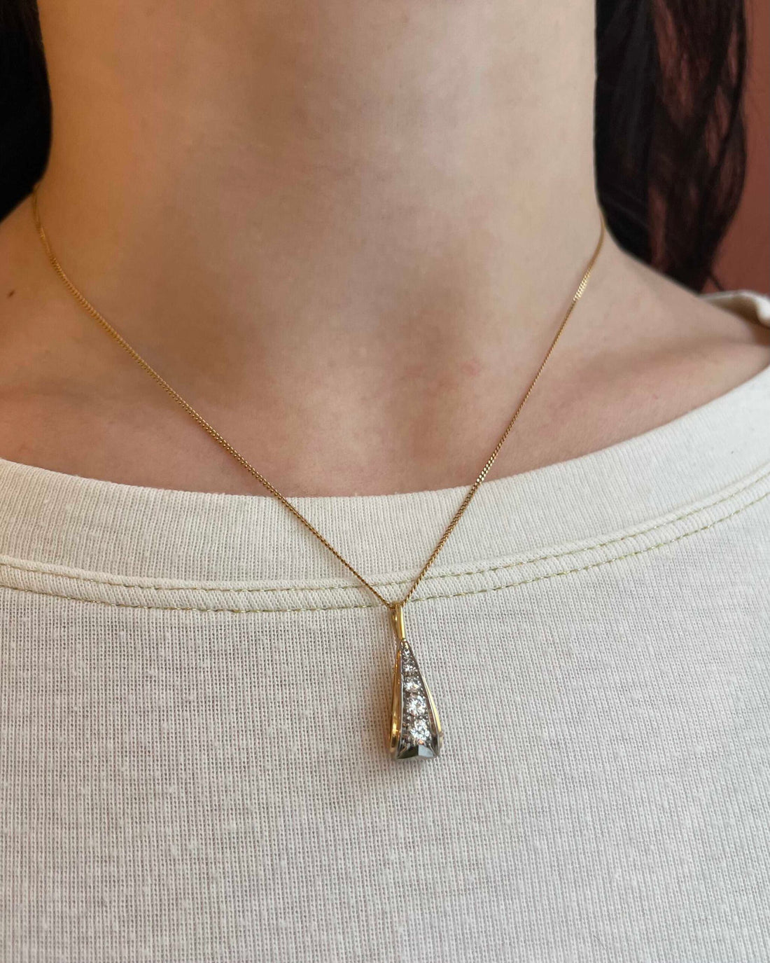 Pendentif Vintage Diamant 0.36 Carat &quot;Melia&quot;
