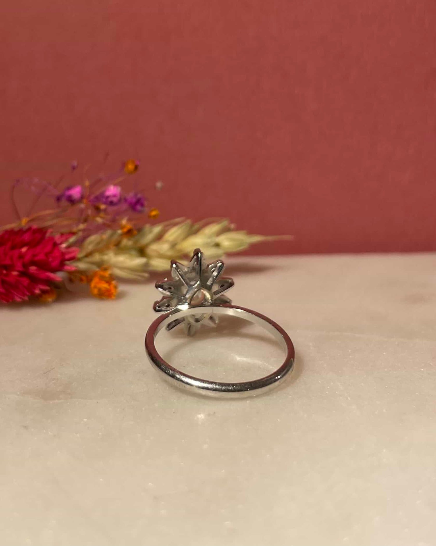 Bague Marguerite Aigue-Marine &amp; Diamants &quot;Lilia&quot;