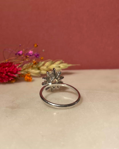 Bague Marguerite Aigue-Marine &amp; Diamants &quot;Lilia&quot;