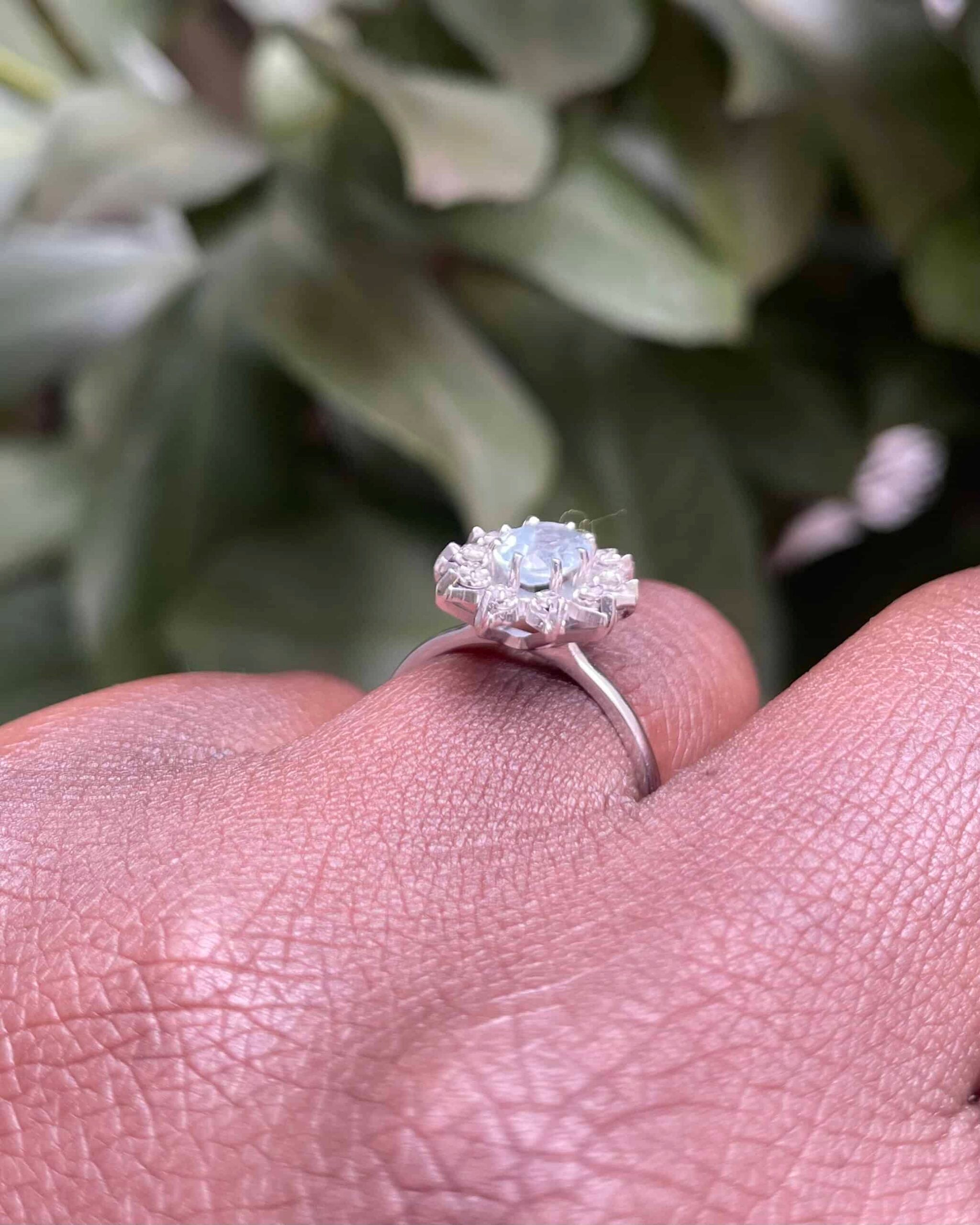 Bague Marguerite Aigue-Marine &amp; Diamants &quot;Lilia&quot;