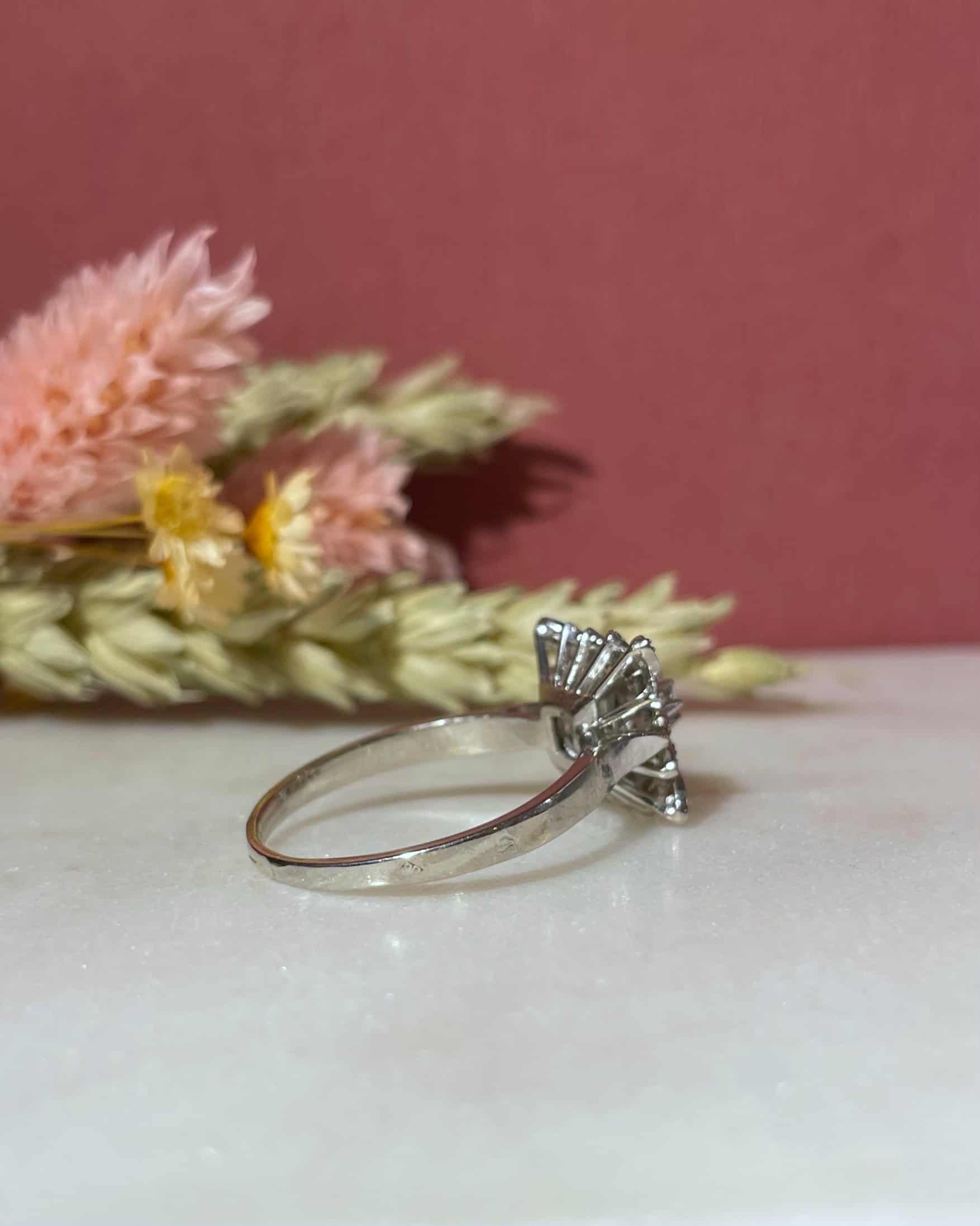 "Norah" 17 Diamond Daisy Flower Ring