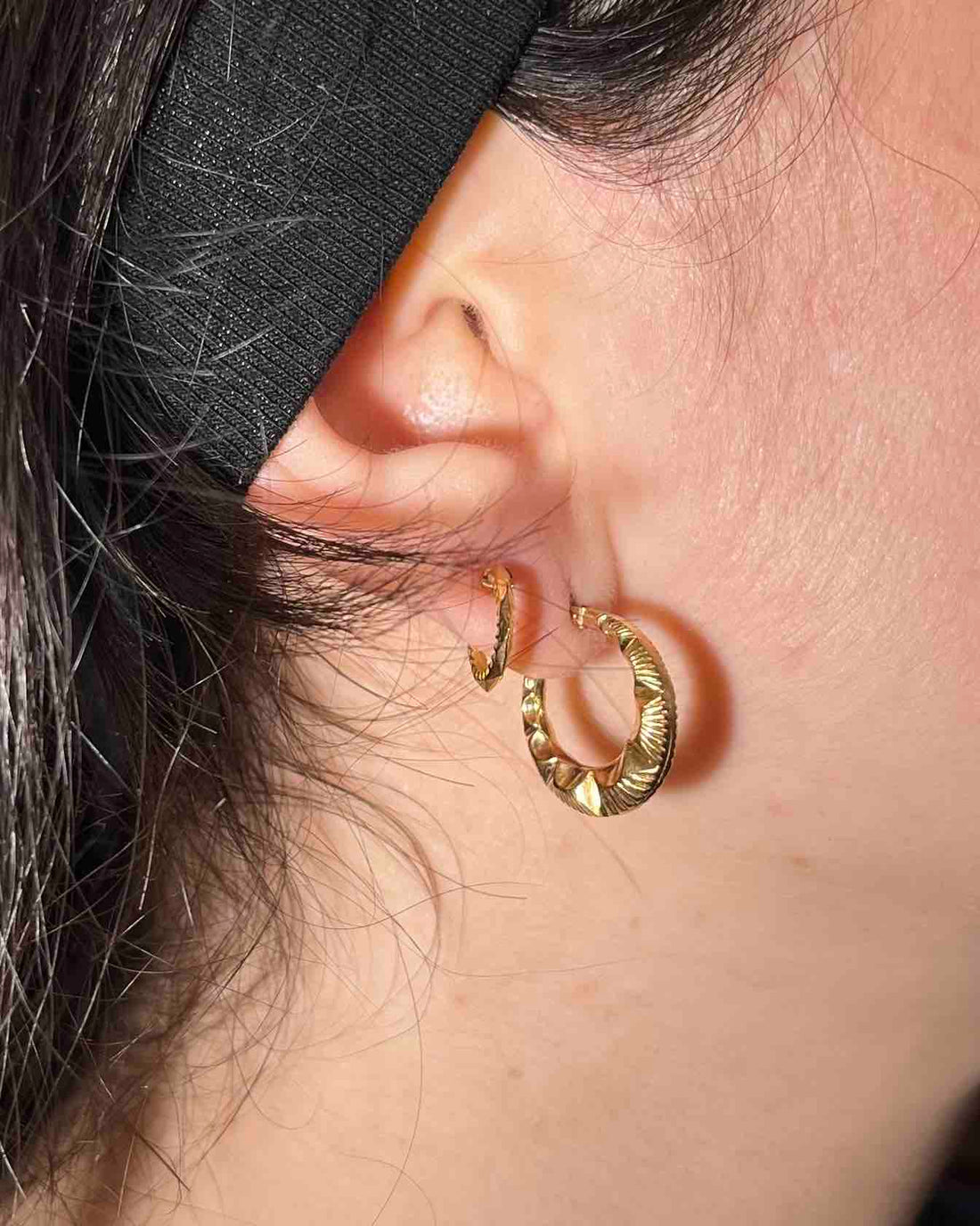 Pendientes de aro vintage de oro "Anila"