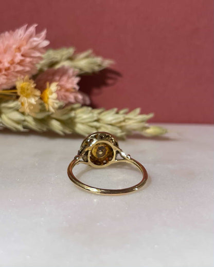 Bague Marguerite Art-Déco Perle &amp; Diamants &quot;Helene&quot;
