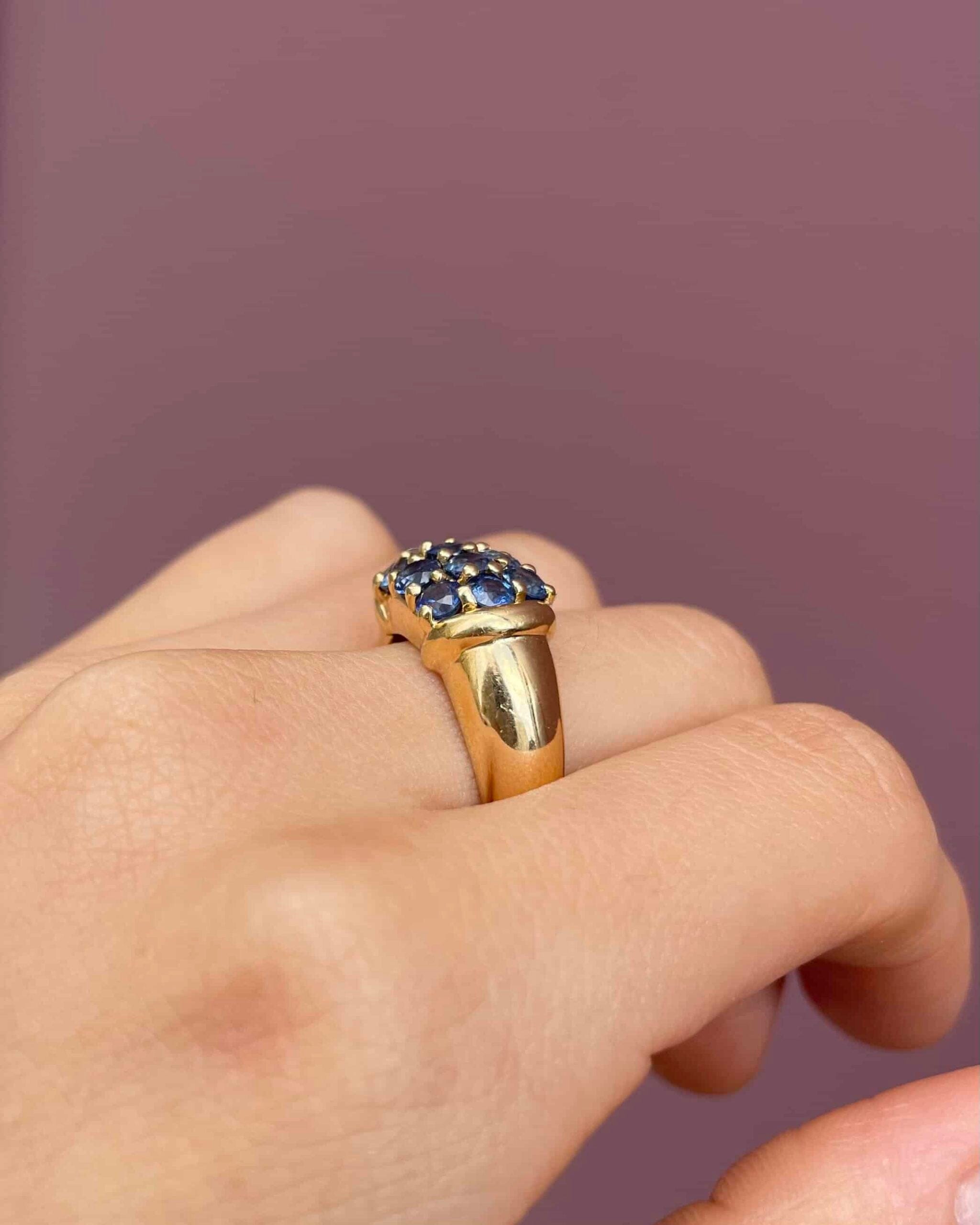 Bague Jonc Or &amp; Saphirs 2 Carats "Freya" - Elliade Paris