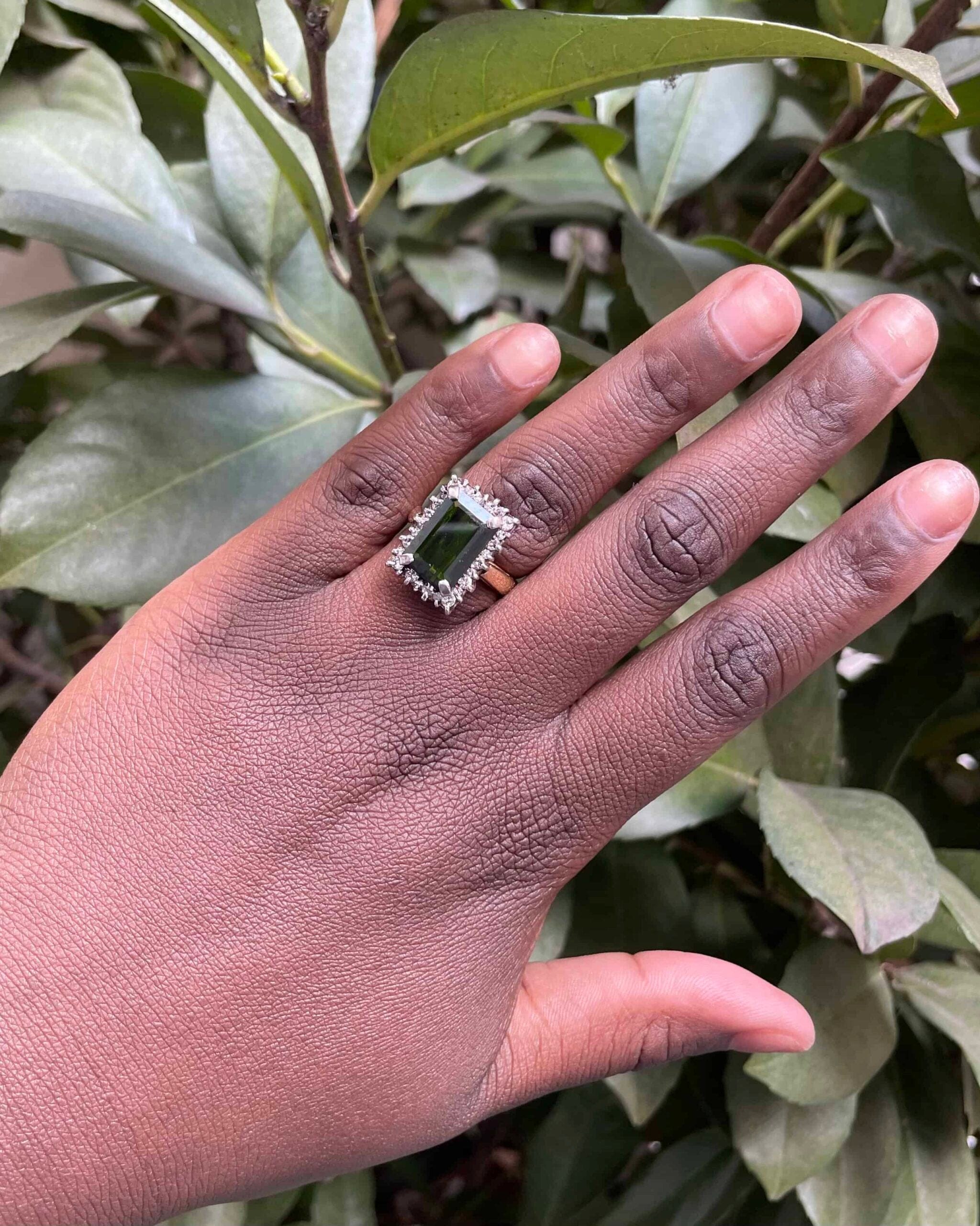 "Xyla" 5.20 Carat Tourmaline &amp;amp; 27 Diamond Daisy Ring