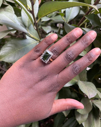 Bague Marguerite Tourmaline 5.20 Carats &amp; 27 Diamants &quot;Xyla&quot;