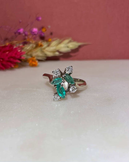 Bague Vintage Emeraudes et Diamants &quot;Lucie&quot;