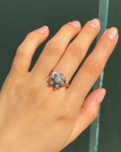 Bague Vintage Marguerite Diamants &quot;Leyna&quot;