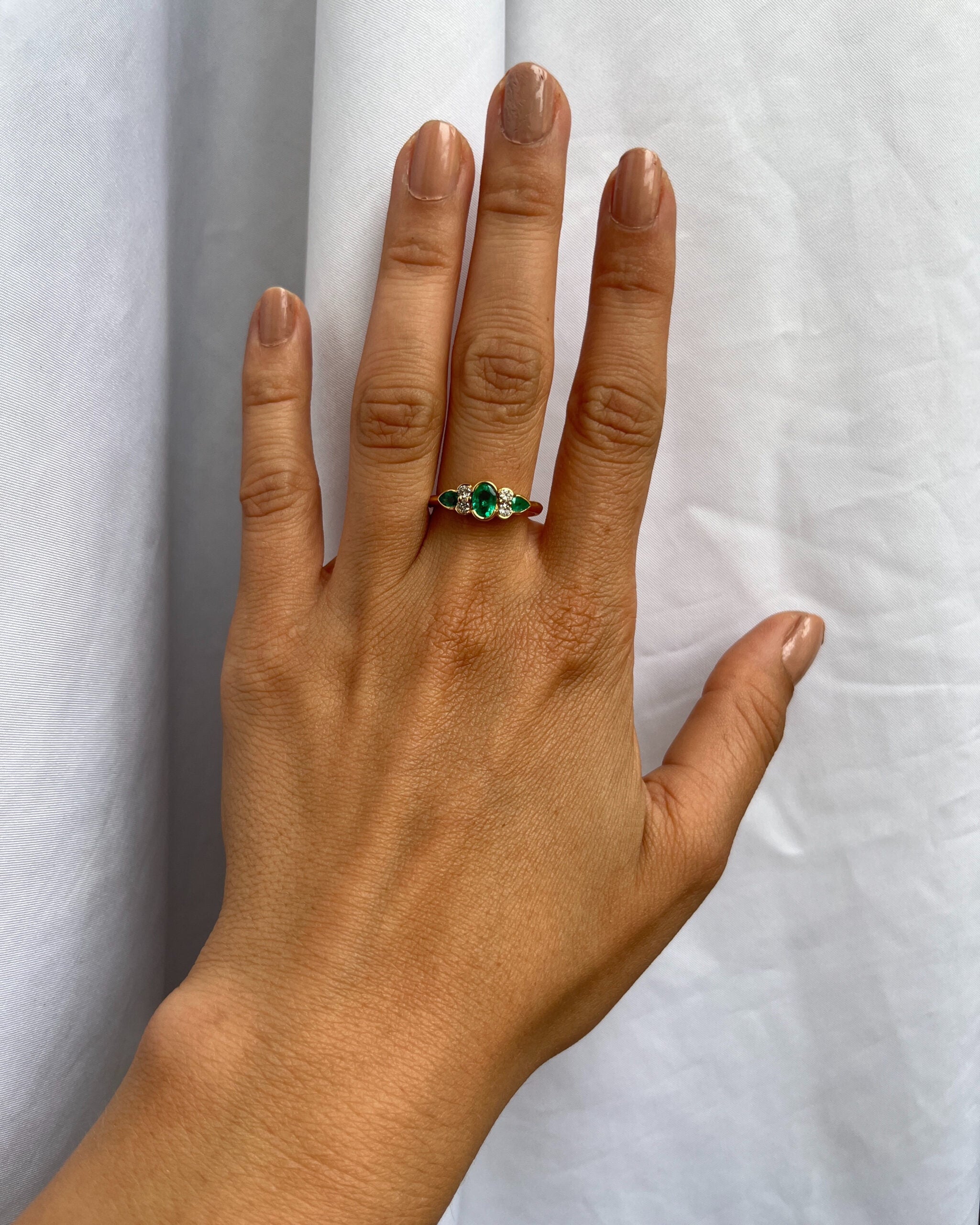 Bague Vintage émeraudes &amp; diamants "Odessa"