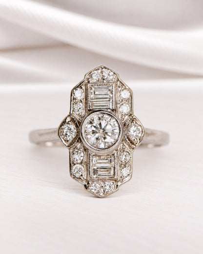 Anillo Art Déco con diamantes de 0.92 quilates «Sienna»