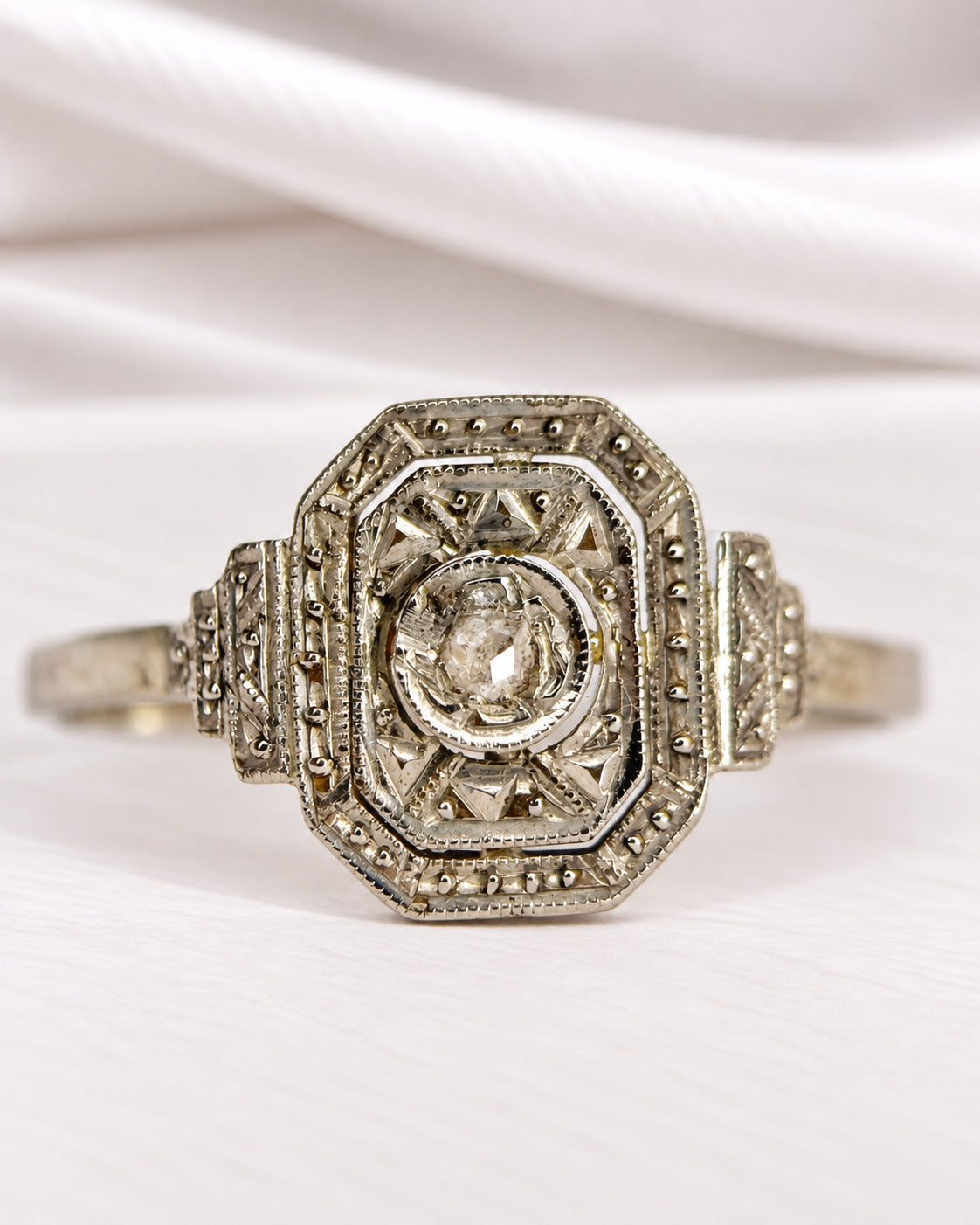 Anillo Art Déco con diamante "Solange"