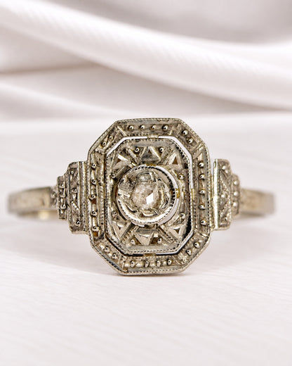 Anillo Art Déco con diamante "Solange"
