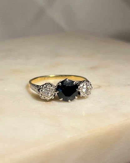 Bague Trilogie Saphir et Diamants &quot;Leslie&quot;