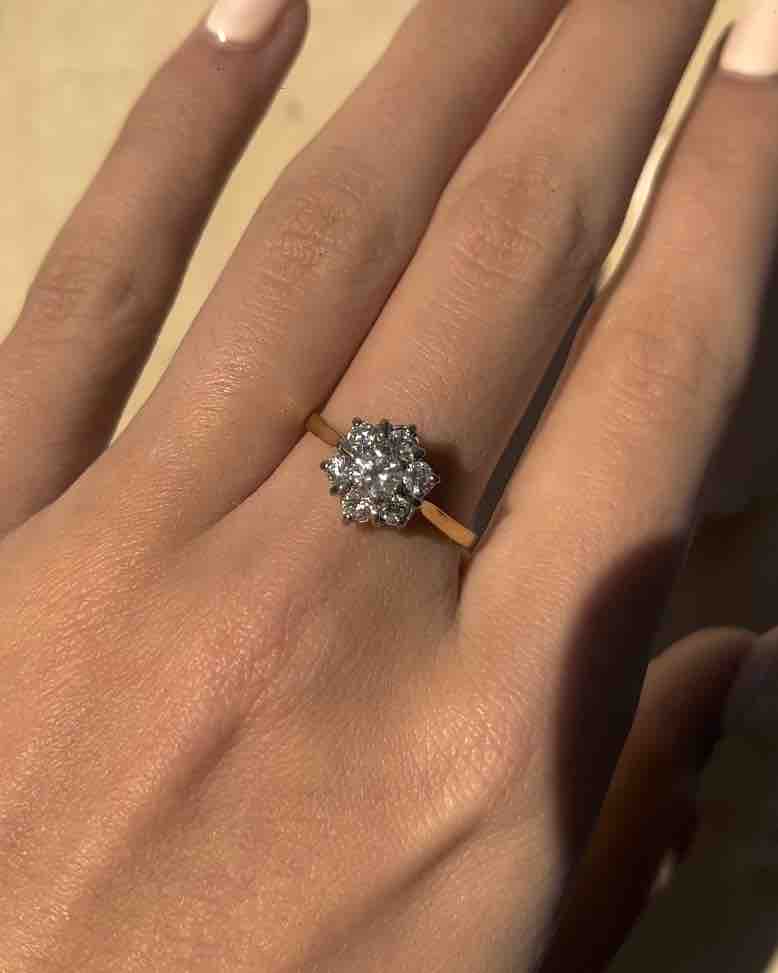 Bague Marguerite Vintage Diamants 0.75 carat &quot;Simone&quot;
