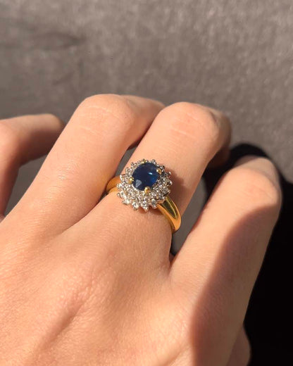 &quot;Alésia&quot; Sapphire &amp;amp; Diamond Daisy Ring