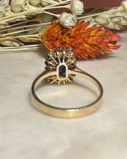 Bague Marguerite Saphir 1.10 carat &amp; Diamants &quot;Mandy&quot;