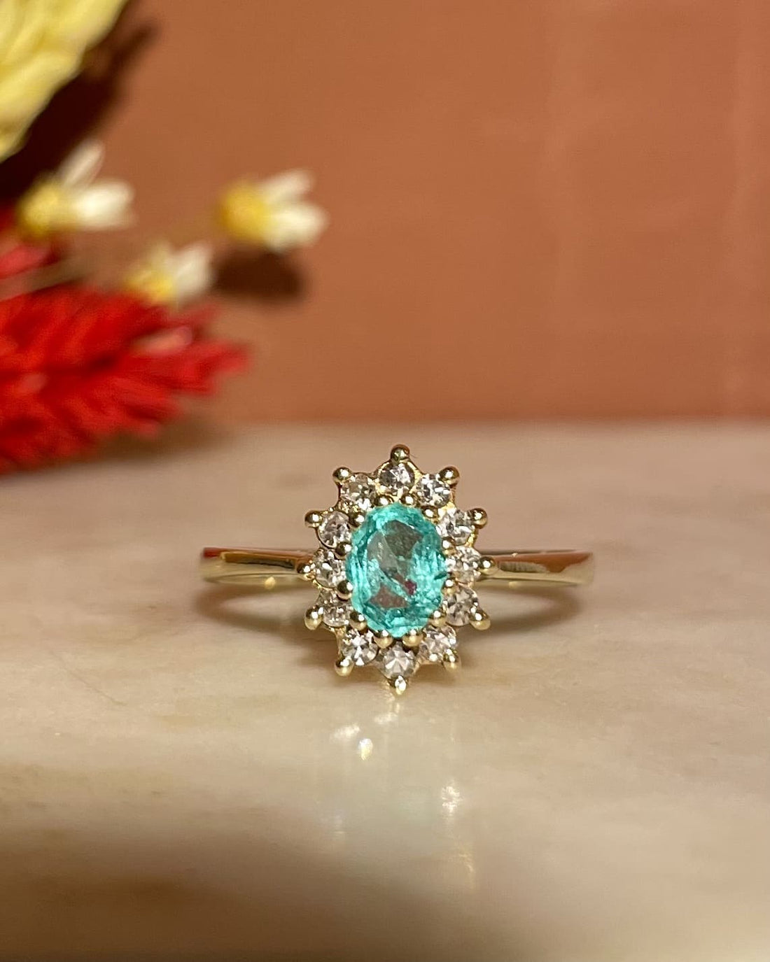 Bague Marguerite Emeraude &amp; Diamants &quot;Luz&quot;
