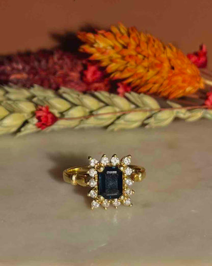 Bague Marguerite Saphir 1,30 carat &amp; Diamants &quot;Matilda&quot;