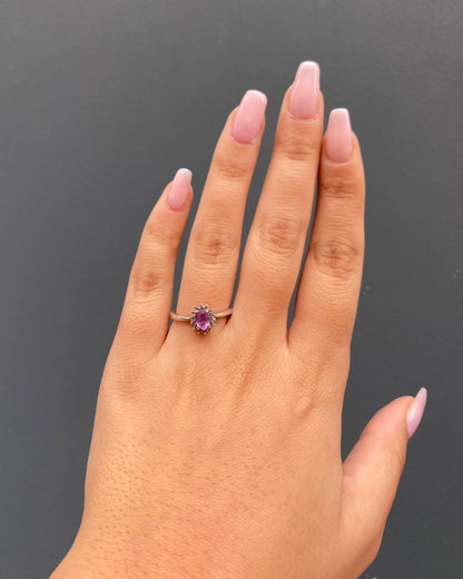 Bague Marguerite Saphir rose &amp; Diamants &quot;Elizabeth&quot;