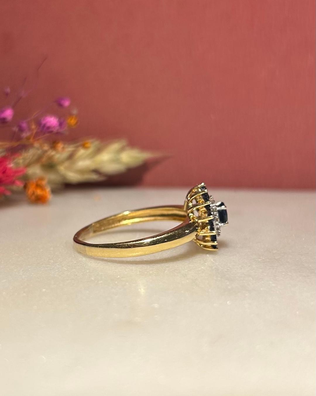 Bague Marguerite Saphirs &amp; Diamants &quot;Ellen&quot;