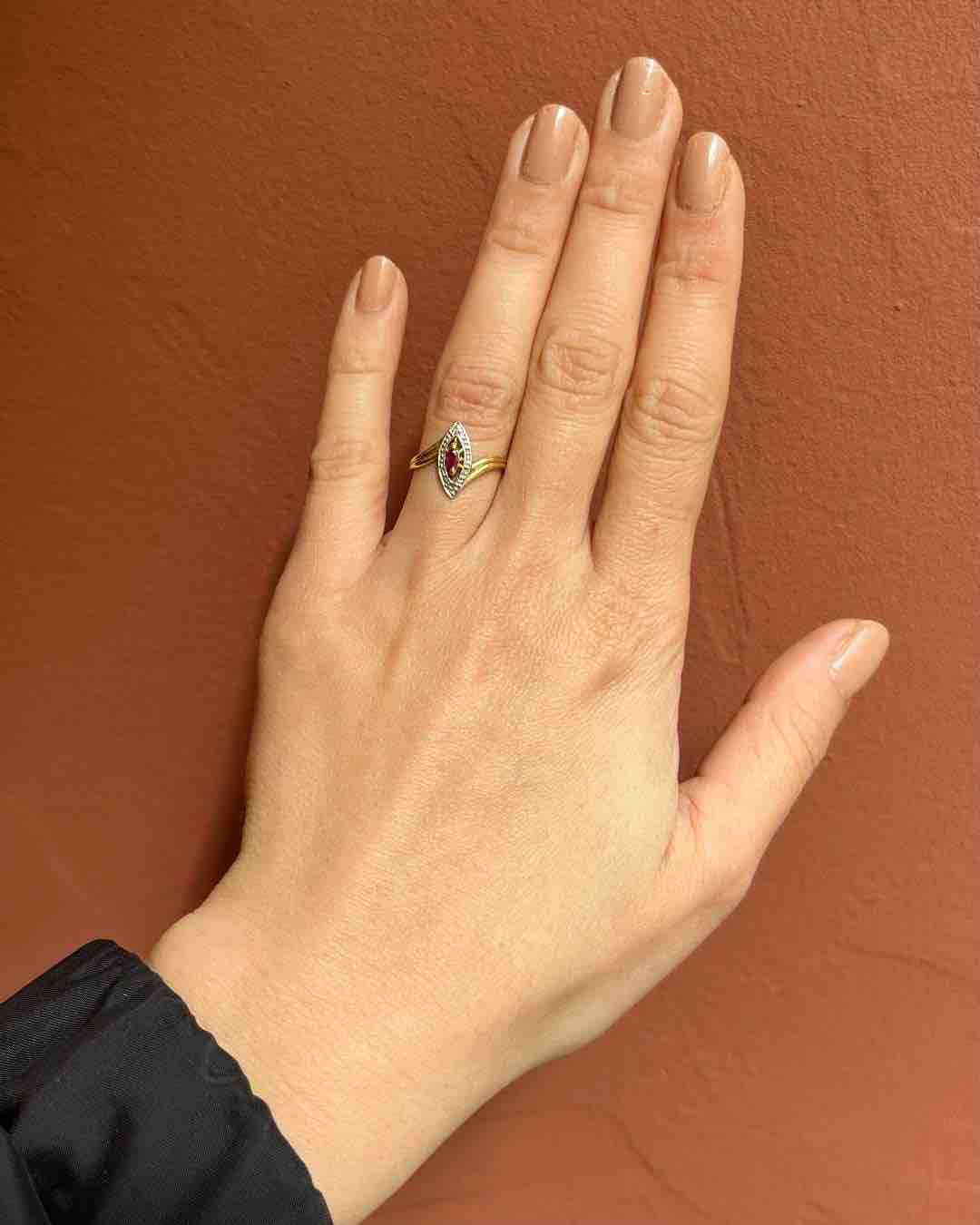 Art Deco Style Ruby &amp;amp; Diamond Ring "Maria"
