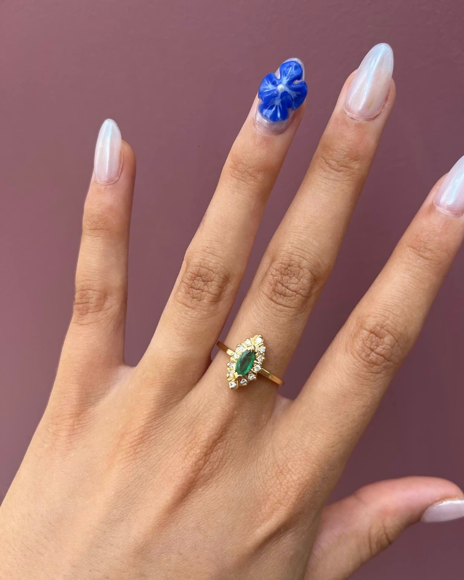 Bague Marquise Émeraude &amp; Diamants &quot;Icona&quot;