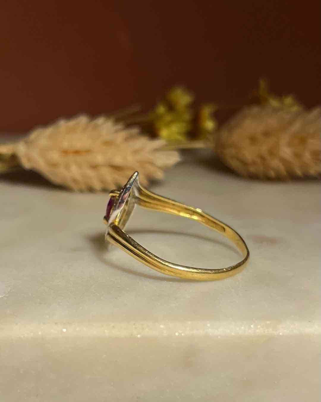 Bague Style Art-Déco Rubis &amp; Diamants &quot;Maria&quot;