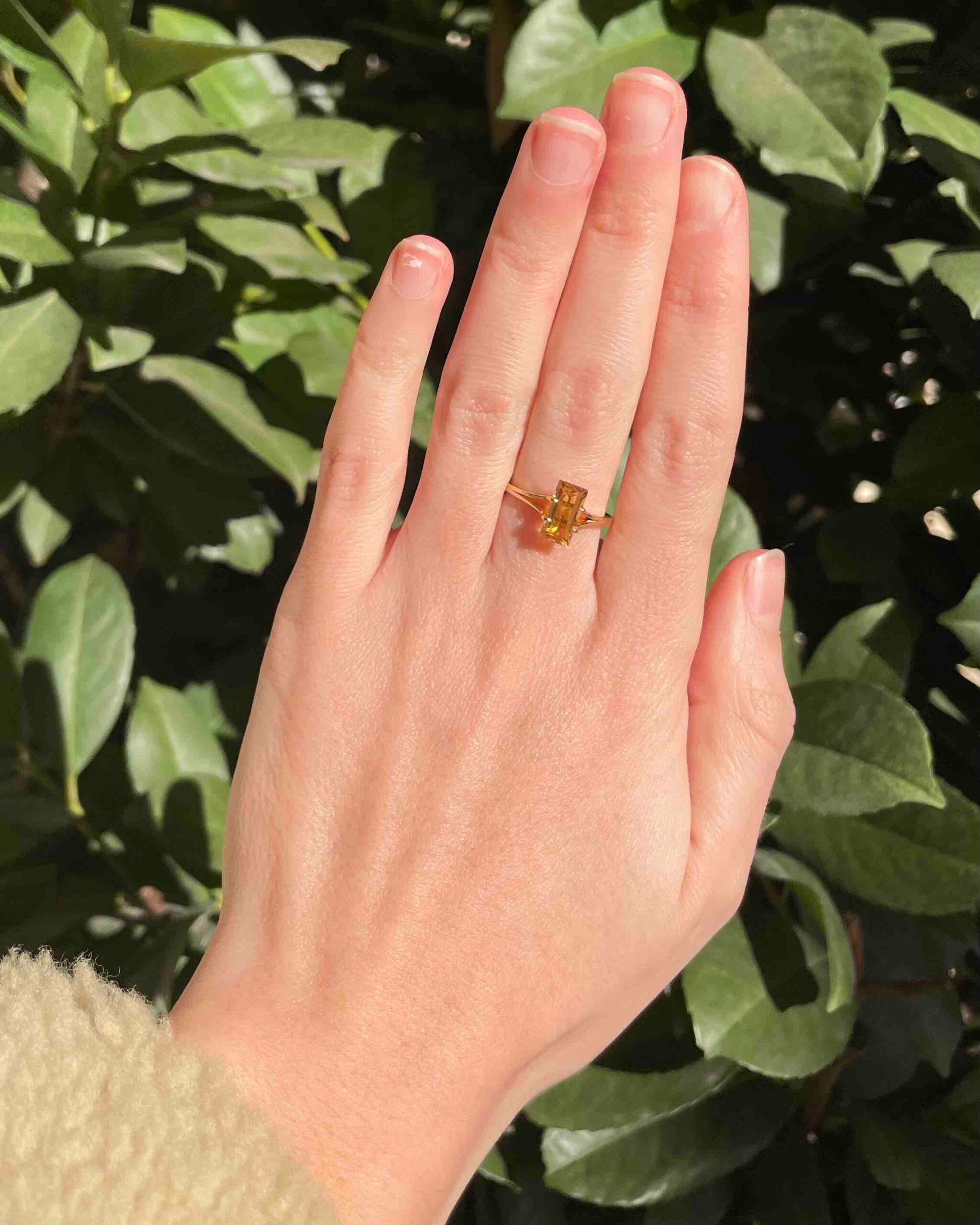 Bague citrine 1 carat cocktail &quot;Morgane&quot;