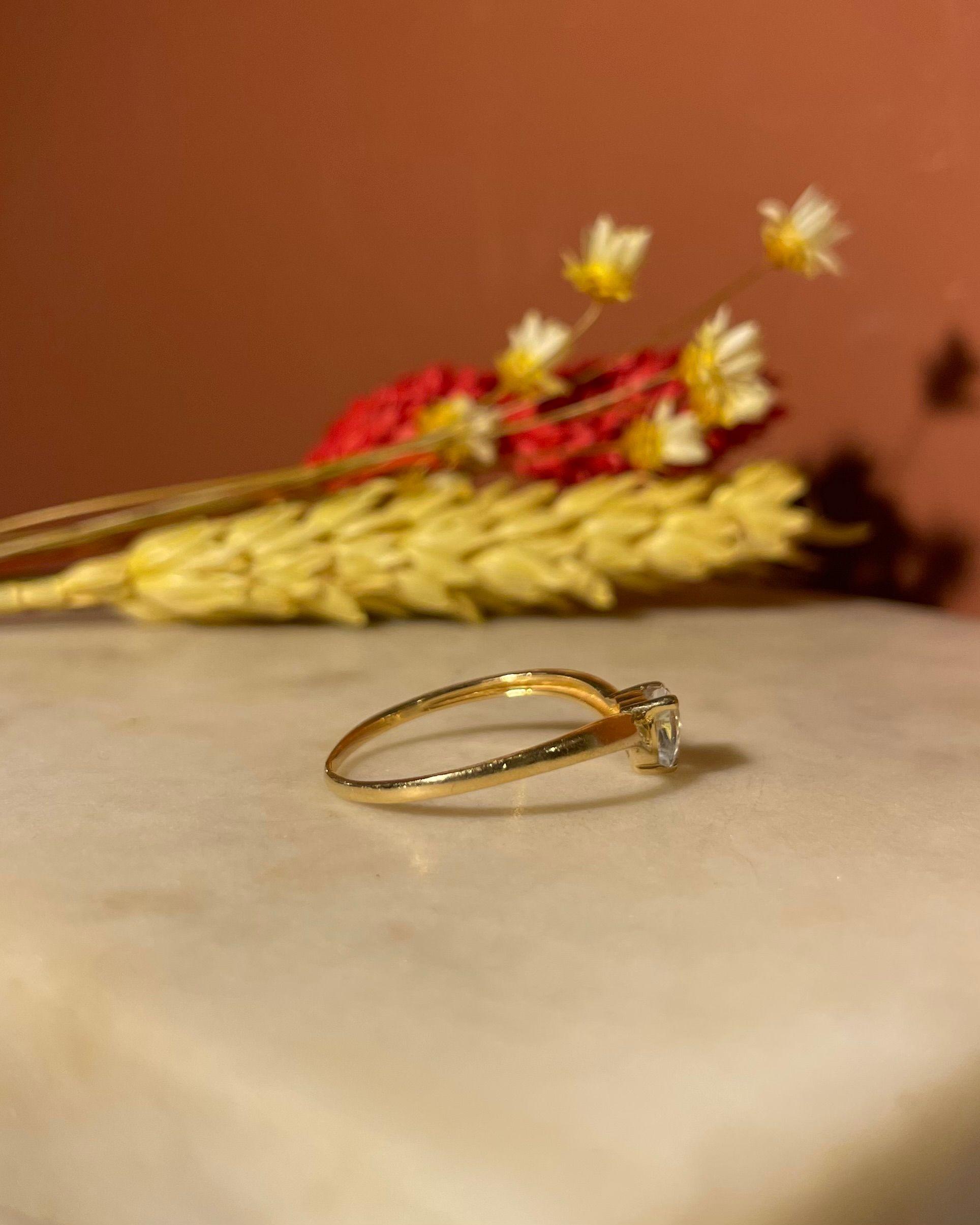 Bague Solitaire Topaze Coeur "Ivy"