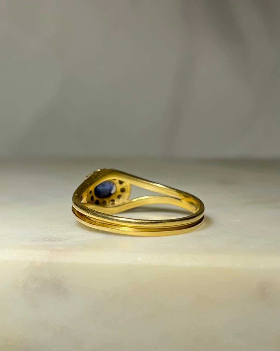 Bague Marguerite Saphir &amp; Diamants "Oxana" - Elliade Paris