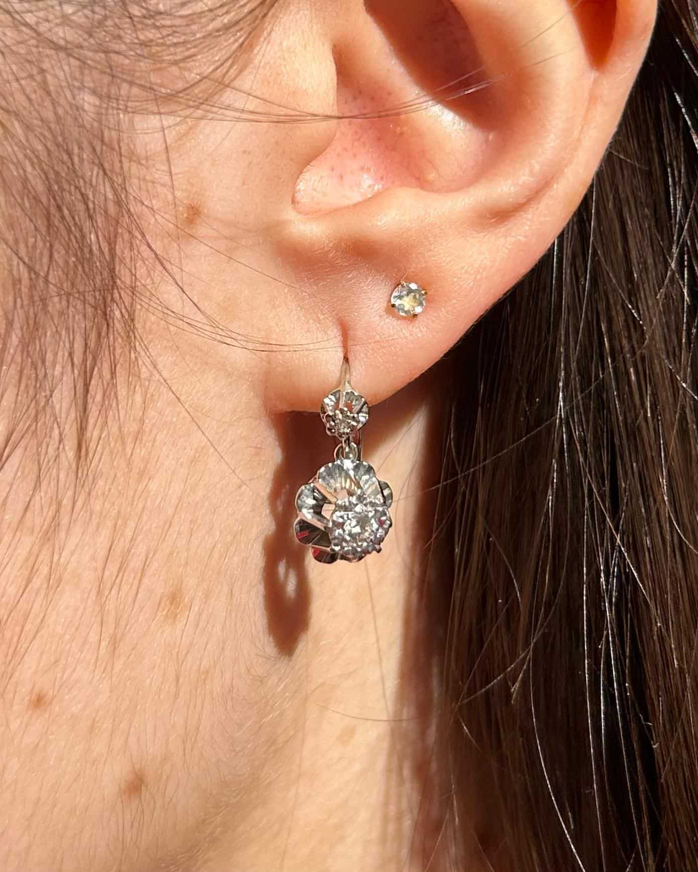 Dormeuses Vintage Diamants &quot;Lauryn&quot;