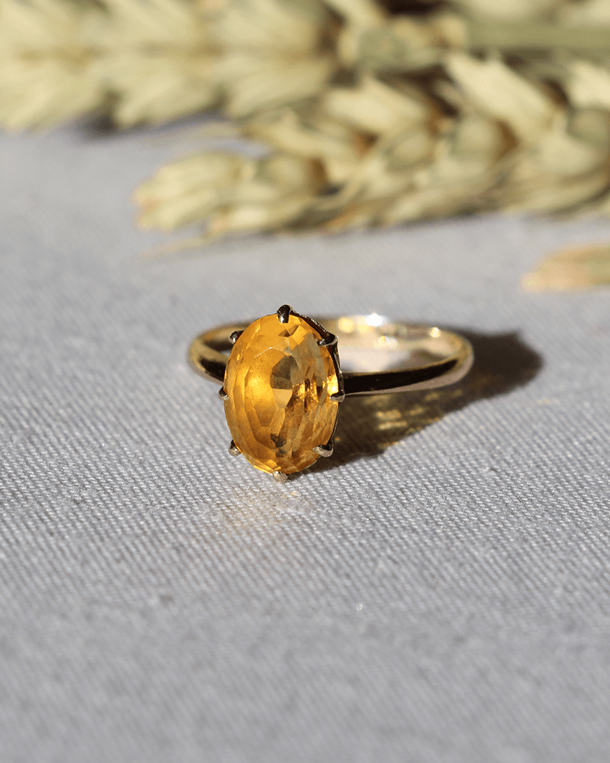 Bague vintage citrine