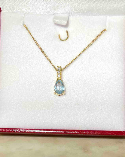 Pendentif Aigue-Marine 0.80 carats &quot;Vanille&quot;