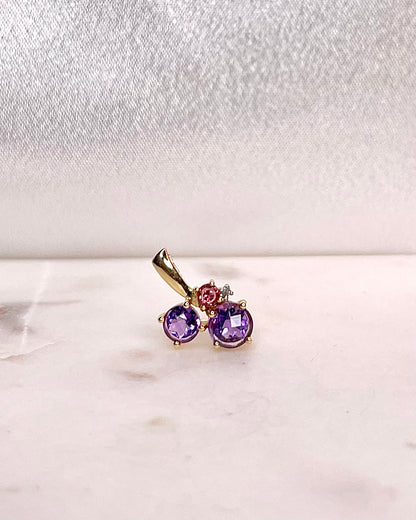 Pendentif Améthystes 1.45 carat, Grenat &amp; Diamant &quot;Aubane&quot;