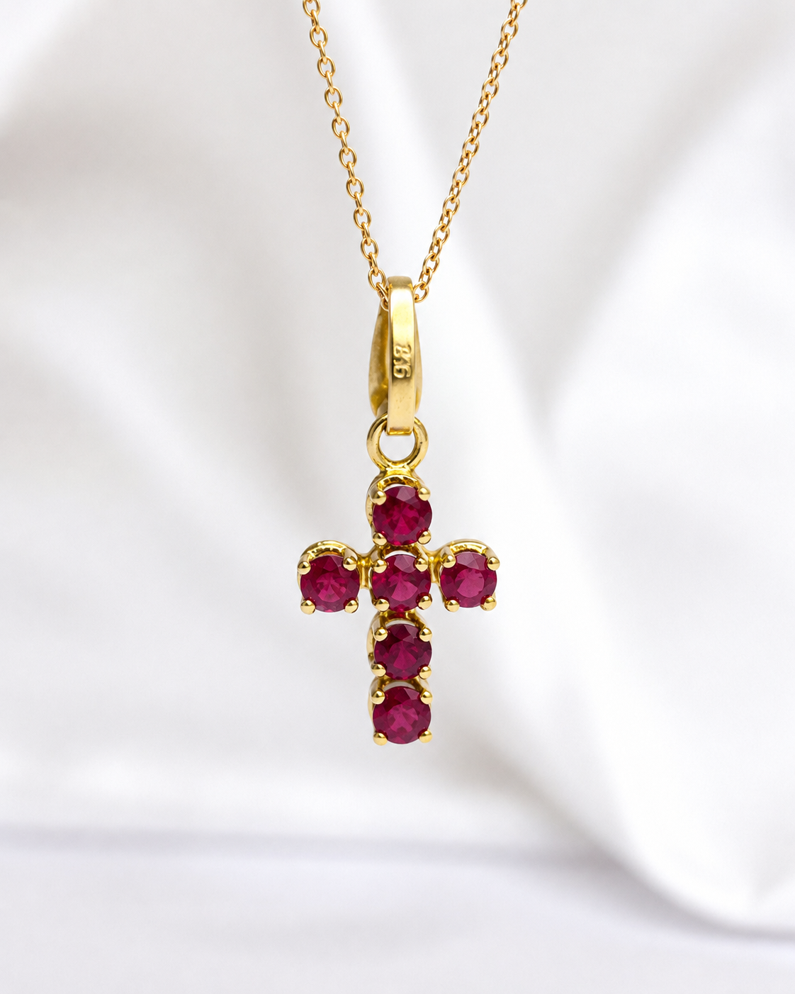 Pendentif Croix Rubis 1.20 carat "Pierre"