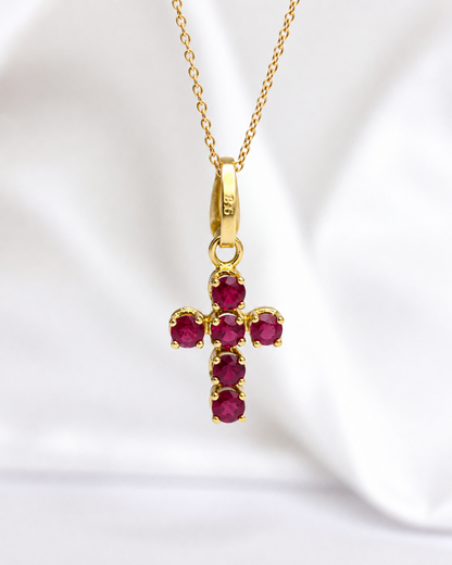 Pendentif Croix Rubis 1.20 carat "Pierre"