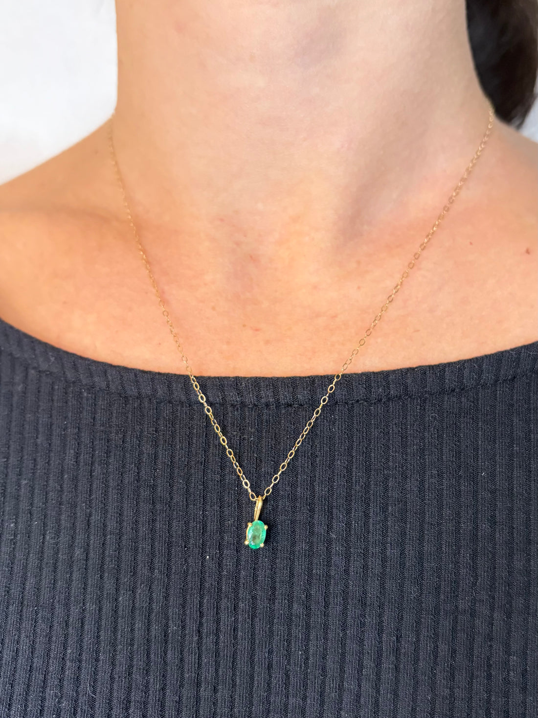 Pendentif Émeraude  0.45 carat  &quot;Solange&quot;