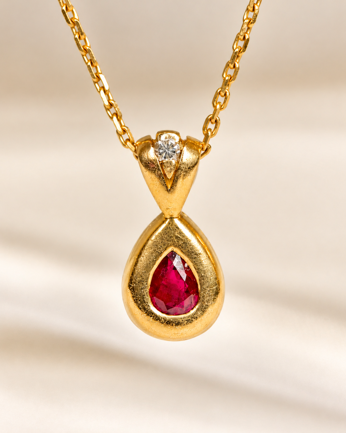 Pendentif Rubis &amp; Diamant "Gladys"