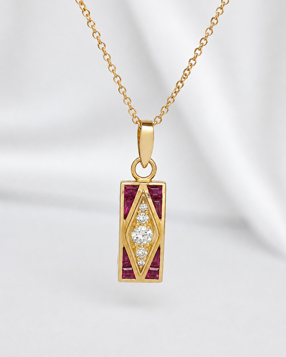 Pendentif Rubis &amp; Diamants "Charline"