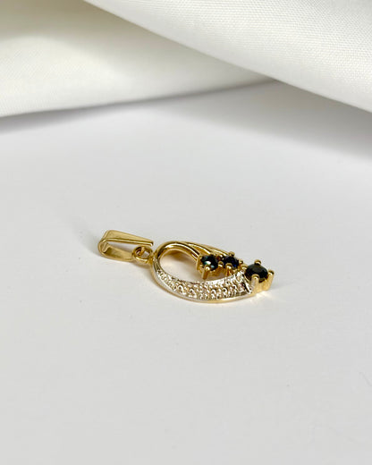 Colgante 3 zafiros y diamante &quot;Cybelle&quot;