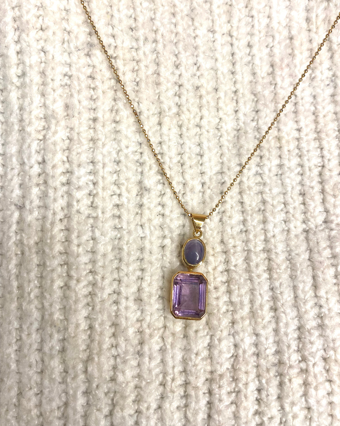 Colgante de amatista 3.55 quilates y zafiro estrellado "Fiona"