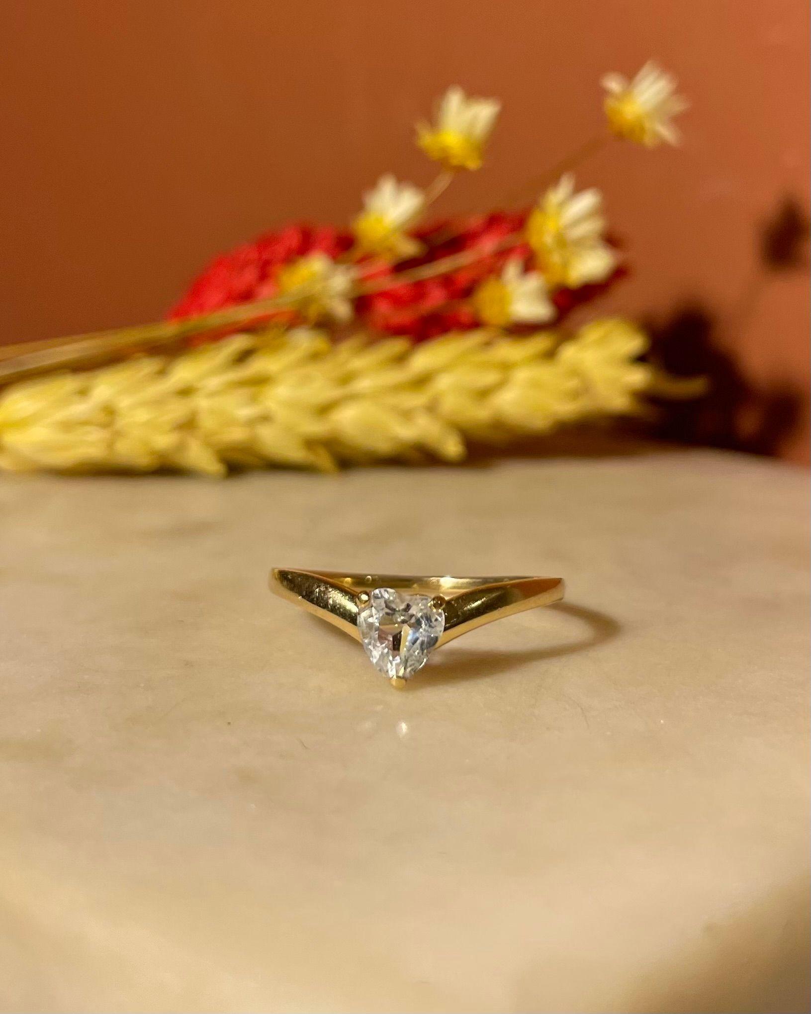 Bague Solitaire Topaze Coeur "Ivy"